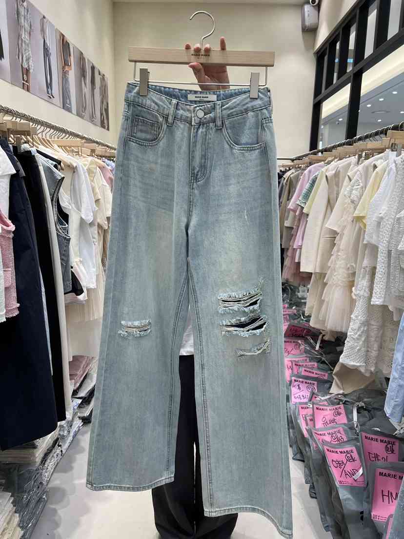 MARIE MARIE直郵韓國代購㊣女裝新品熱賣人氣休閑牛仔褲復古MARIE MARIE牛仔褲