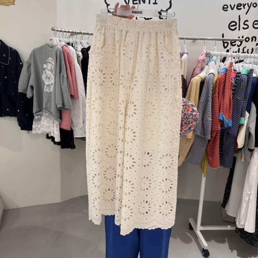 VENTI韓國直郵㊣東大門實拍女裝新品熱賣25春夏休閑褲蕾絲綁帶VENTI休閑褲