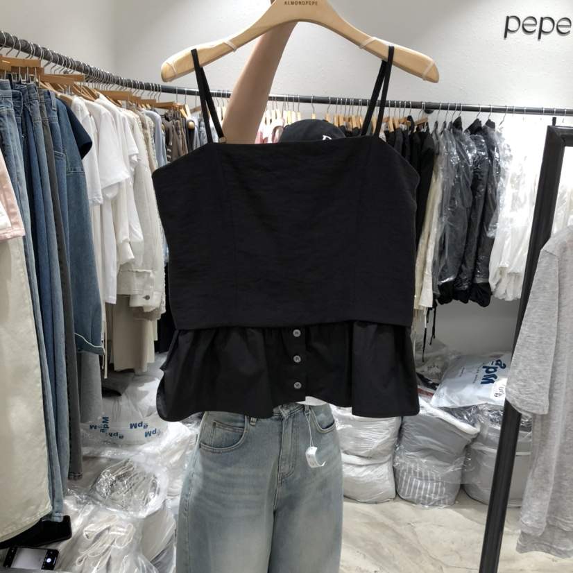 ALMOND PEPE韓國直郵㊣東大門實拍女裝新品推薦吊帶背心不含內搭ALMOND PEPE吊帶/背心