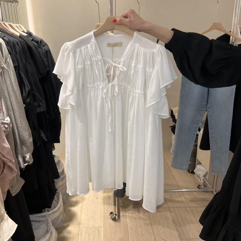 ARCHER直郵韓國代購㊣女裝新品25春夏熱賣休閑人氣襯衫蕾絲衫ARCHER襯衫/蕾絲衫
