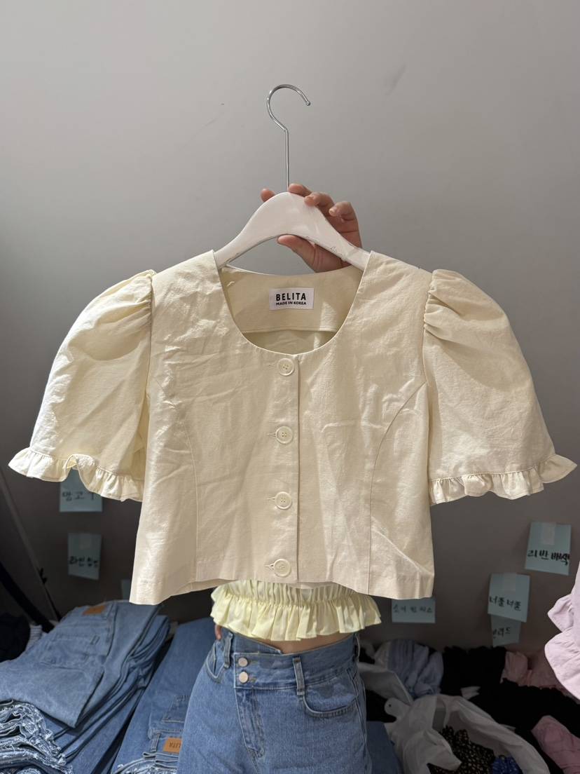 BELITA-L韓國直郵㊣東大門實拍女裝新品熱賣25春夏襯衫蕾絲衫BELITA-L襯衫/蕾絲衫