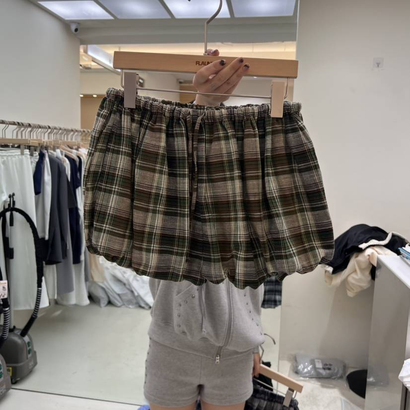 FLAUNT直郵韓國代購㊣女裝新品人氣熱賣推薦25春夏短褲格紋FLAUNT短褲