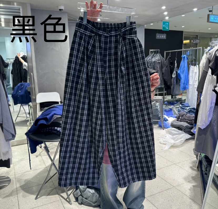 HERTZ-P直郵韓國代購㊣女裝新款熱賣時尚休閑褲含腰帶格紋HERTZ-P休閑褲