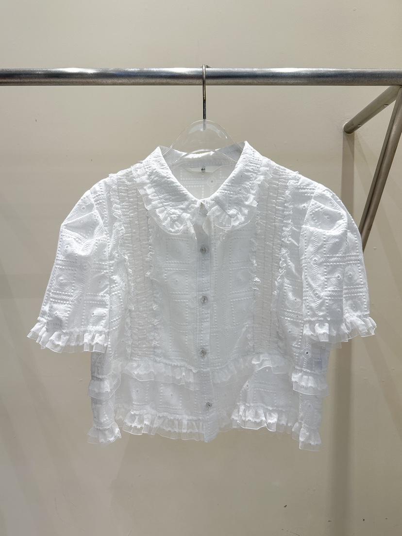 81 MARKET-L直郵韓國代購㊣女裝新款熱賣25春夏襯衫蕾絲衫81 MARKET-L襯衫/蕾絲衫