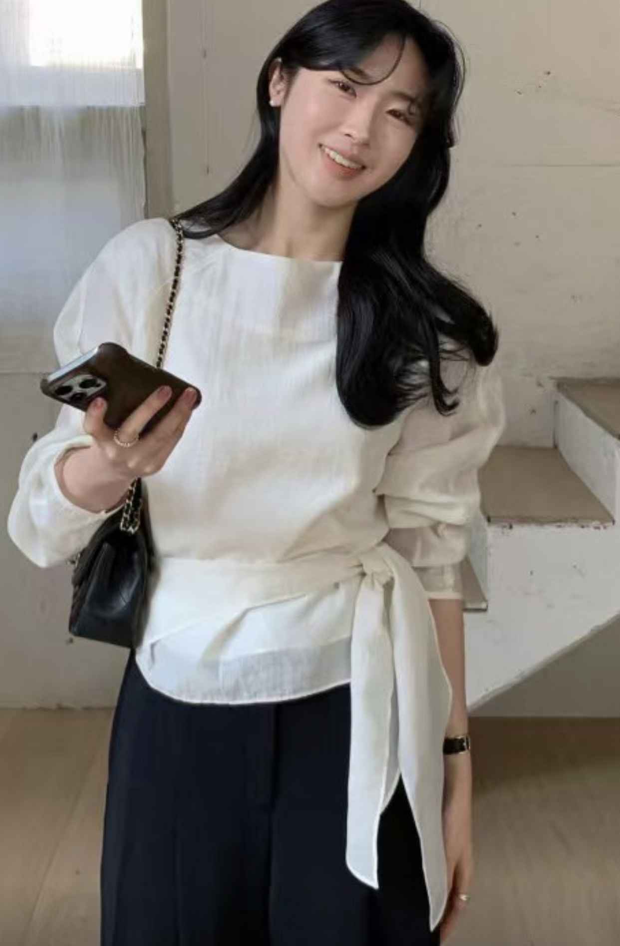 RUBLE韓國直郵㊣女裝新品熱賣推薦時尚休閑人氣25春夏襯衫蕾絲衫RICHMOND襯衫/蕾絲衫