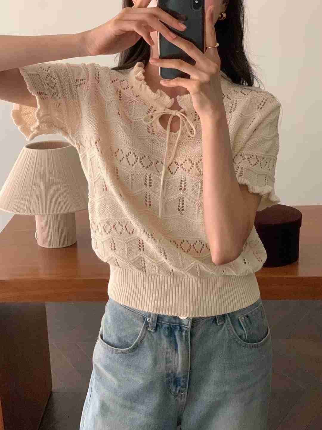 WANDERLUST直郵韓國代購㊣女裝新品人氣時尚推薦休閑針織衫WANDERLUST針織衫