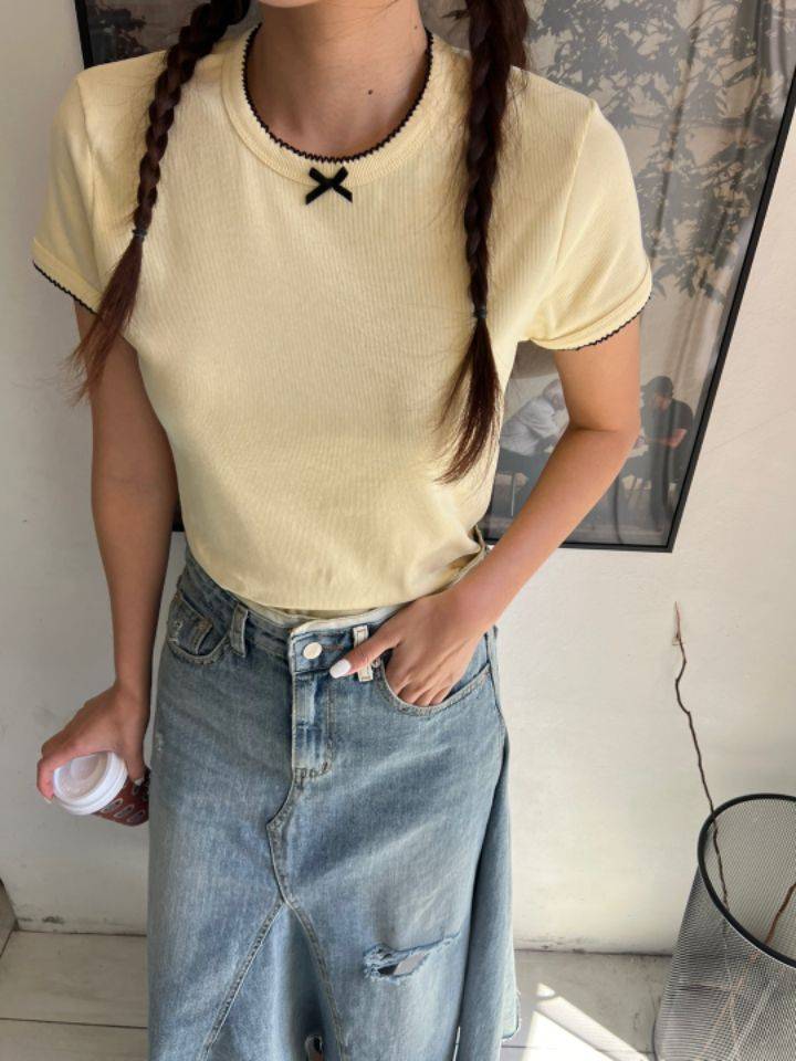 HEY/TO SEWING韓國直郵㊣東大門實拍女裝新品休閑25春夏T恤BY HEY/TO SEWINGT恤