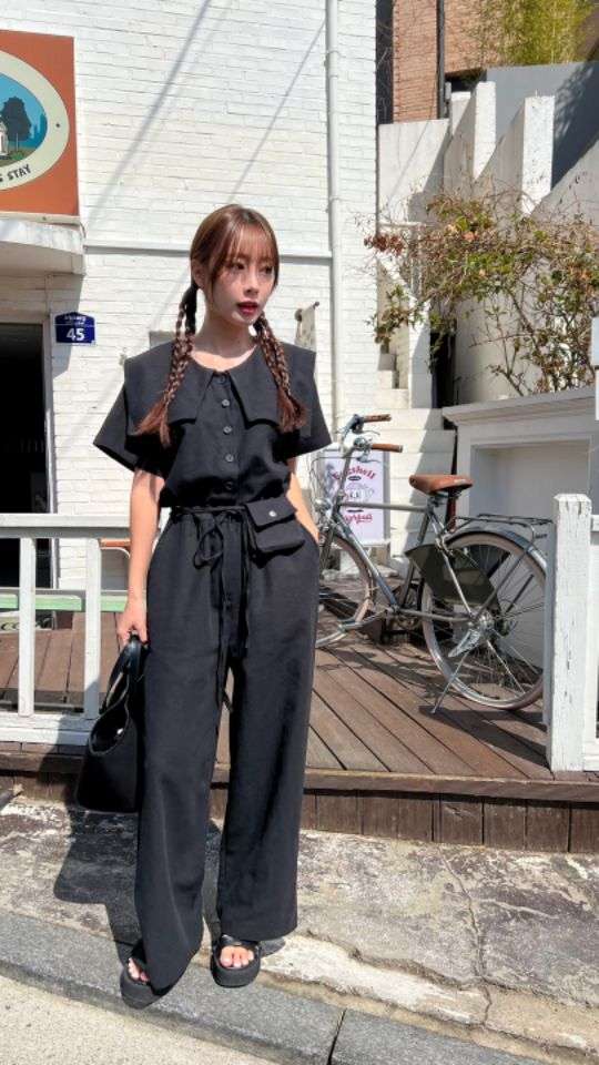 HEY/TO SEWING韓國直郵㊣東大門實拍女裝新品人氣連體褲口袋BY HEY/TO SEWING連體褲