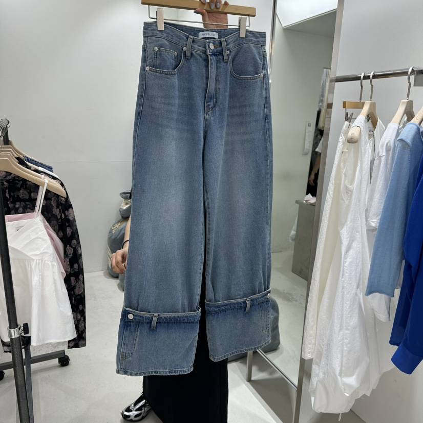REPELLER韓國直郵㊣東大門實拍女裝新款休閑時尚牛仔褲口袋REPELLER牛仔褲