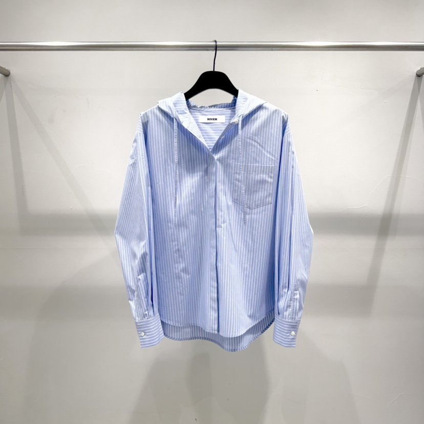 RIVER韓國㊣直郵東大門代購女裝新品25春夏推薦襯衫蕾絲衫連帽WATER/RIVER襯衫/蕾絲衫