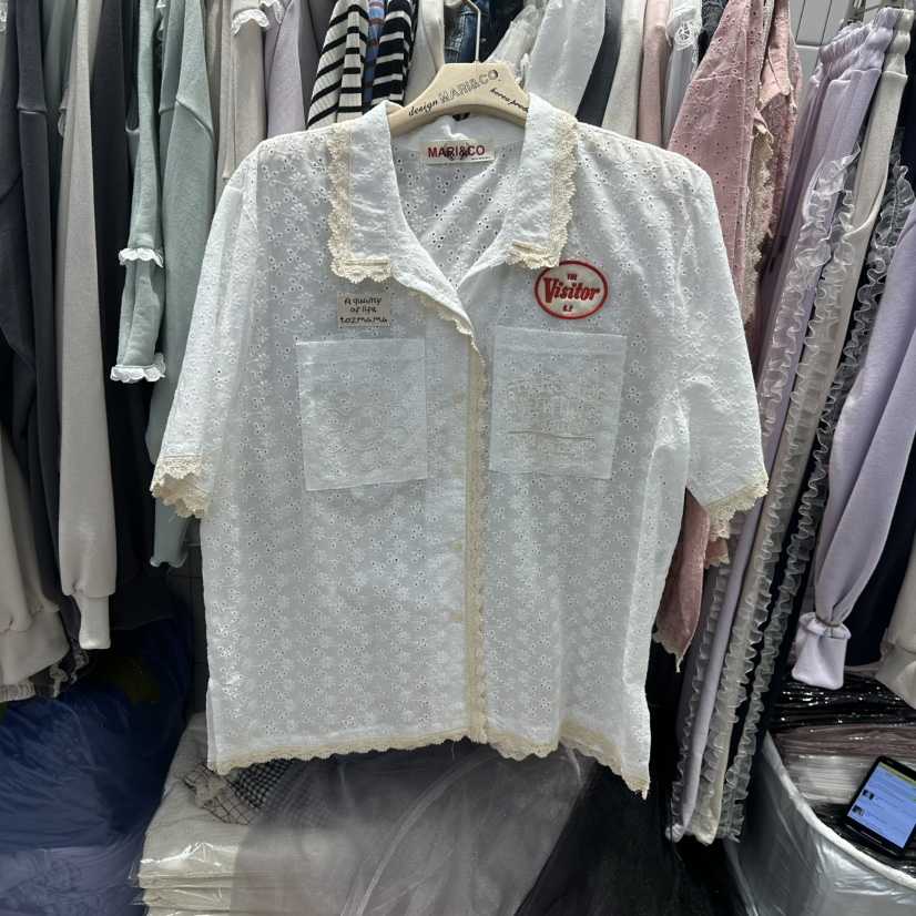 MARI CO直郵韓國代購㊣女裝新款熱賣25春夏時尚襯衫蕾絲衫MARI CO襯衫/蕾絲衫