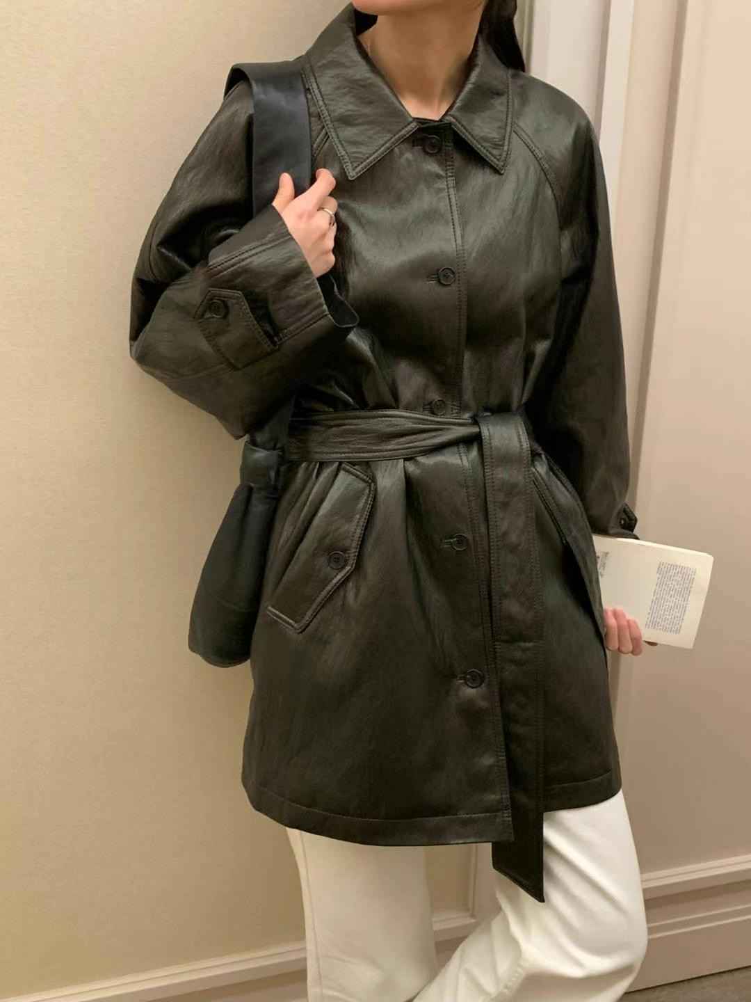 INOUF直郵韓國代購㊣女裝新款推薦熱賣休閑25春夏夾克含腰帶INOUF/FLUTTER夾克