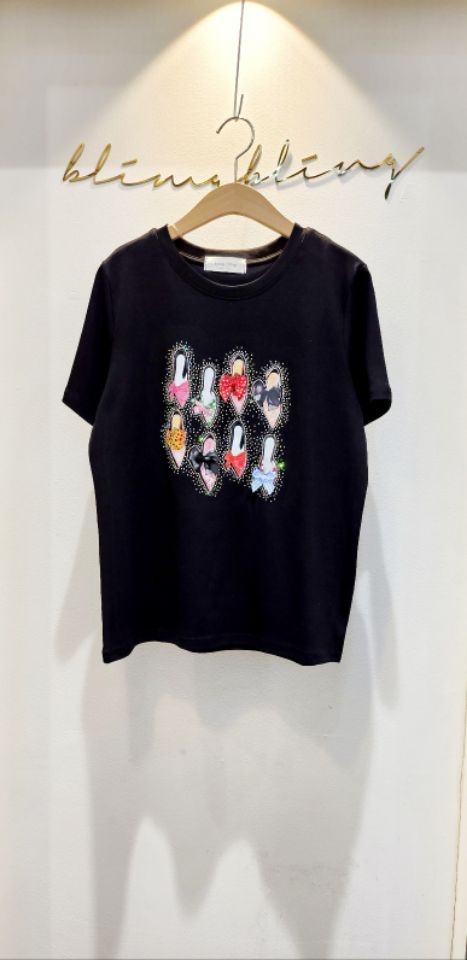 RICO直郵韓國代購㊣女裝新品人氣推薦熱賣25春夏時尚休閑T恤bling bling/RICOT恤