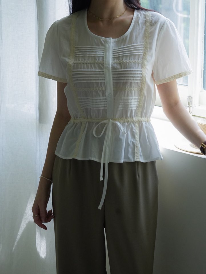 MILUI直郵韓國代購㊣女裝新款推薦人氣25春夏時尚襯衫蕾絲衫MILUI襯衫/蕾絲衫