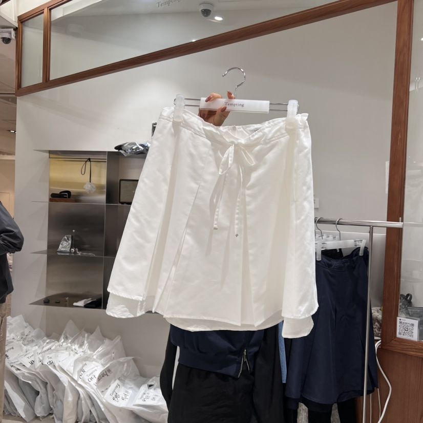 TEMPTING韓國直郵㊣女裝新品時尚熱賣人氣休閑25春夏短裙褶皺TEMPTING短裙