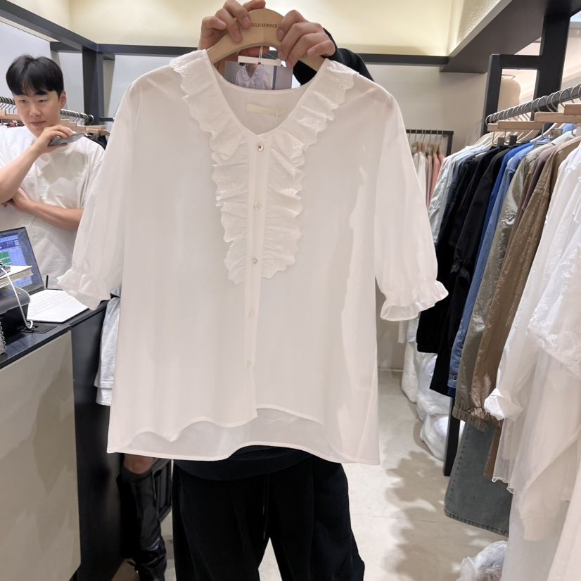 SELF SERVICE韓國㊣直郵東大門代購女裝新品推薦襯衫蕾絲衫SELF SERVICE襯衫/蕾絲衫