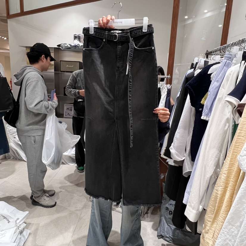 TEMPTING韓國直郵㊣女裝新款推薦時尚休閑25春夏長裙含腰帶TEMPTING長裙