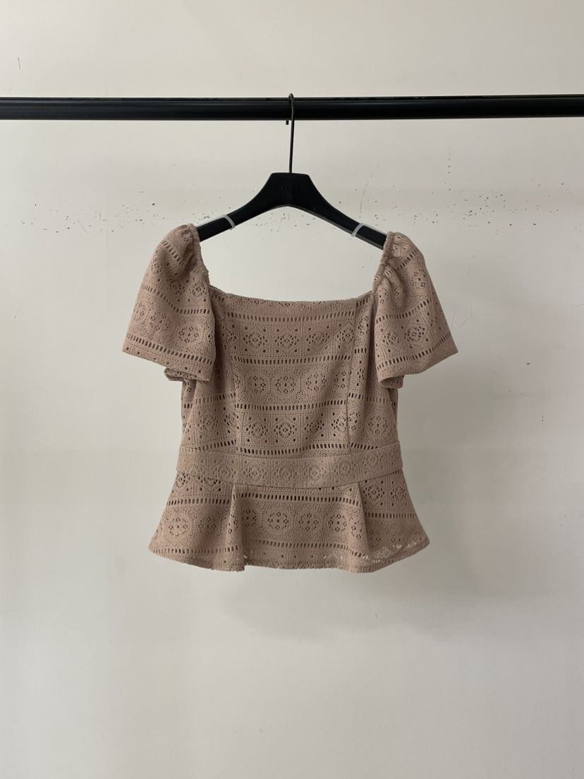 OBJET韓國㊣直郵東大門代購女裝新品推薦25春夏襯衫蕾絲衫蕾絲love us u/OBJET襯衫/蕾絲衫