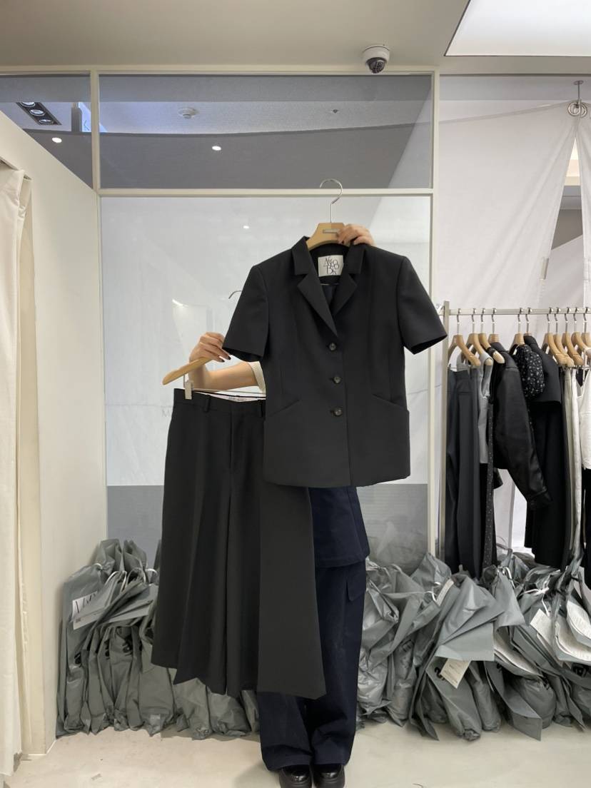 MER直郵韓國代購㊣女裝新品休閑熱賣推薦25春夏人氣套裝兩件套MER/ANGELO BIANCO套裝