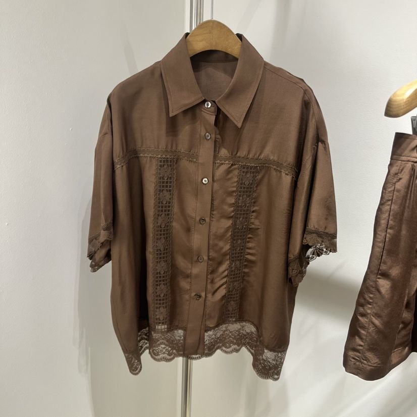 ART IS OVER韓國直郵㊣女裝新品休閑推薦時尚25春夏襯衫蕾絲衫ART IS OVER襯衫/蕾絲衫