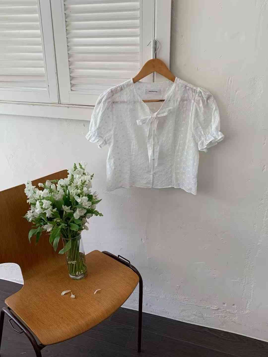 JUILLYSTYLE直郵韓國代購㊣女裝新品推薦時尚襯衫蕾絲衫蕾絲JUILLYSTYLE襯衫/蕾絲衫