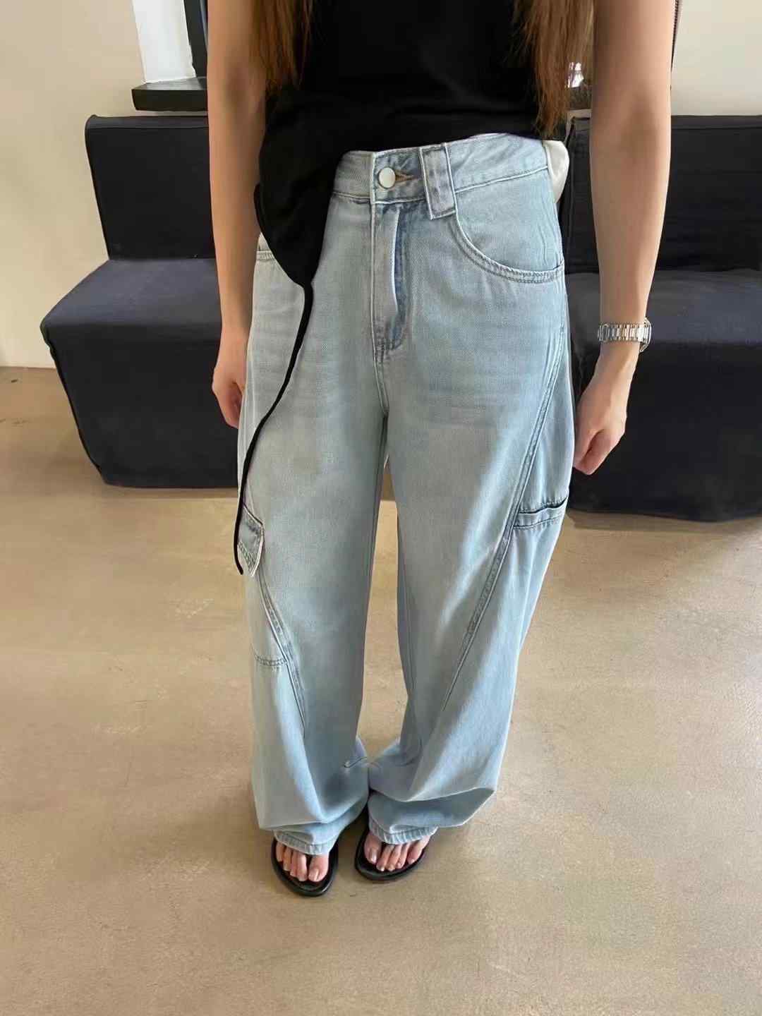 THERE BY-데얼 바이-T直郵韓國代購㊣女裝新品休閑牛仔褲THERE BY牛仔褲