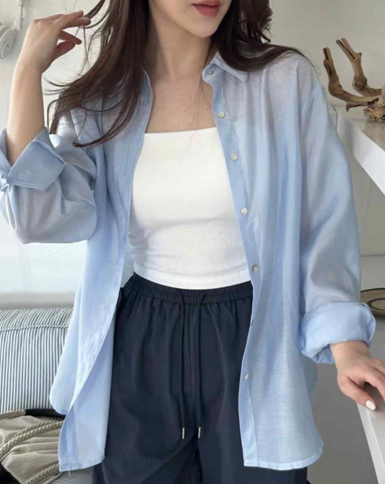 THERE BY-데얼 바이-T韓國直郵㊣東大門實拍女裝新品熱賣襯衫蕾絲衫THERE BY襯衫/蕾絲衫