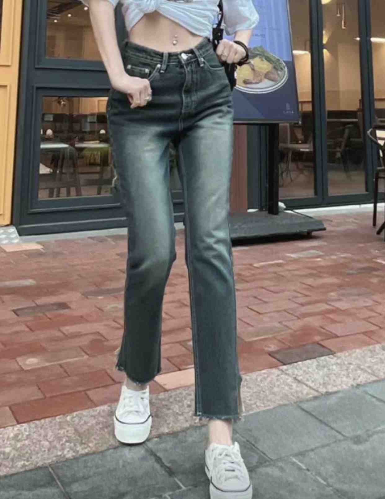 J CAT韓國直郵㊣東大門實拍女裝新品熱賣時尚人氣25春夏牛仔褲J CAT牛仔褲