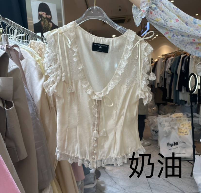 CHEAP-CHIC韓國直郵㊣東大門實拍女裝新品推薦人氣襯衫蕾絲衫CHEAP-CHIC/CHARLES THE SECOND襯衫/蕾絲衫