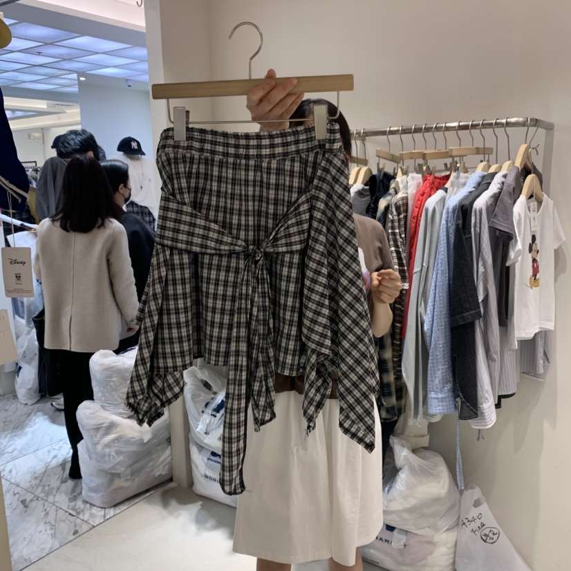 HANNA-A韓國直郵㊣東大門實拍女裝新款時尚短裙格紋半身裙HANNA短裙
