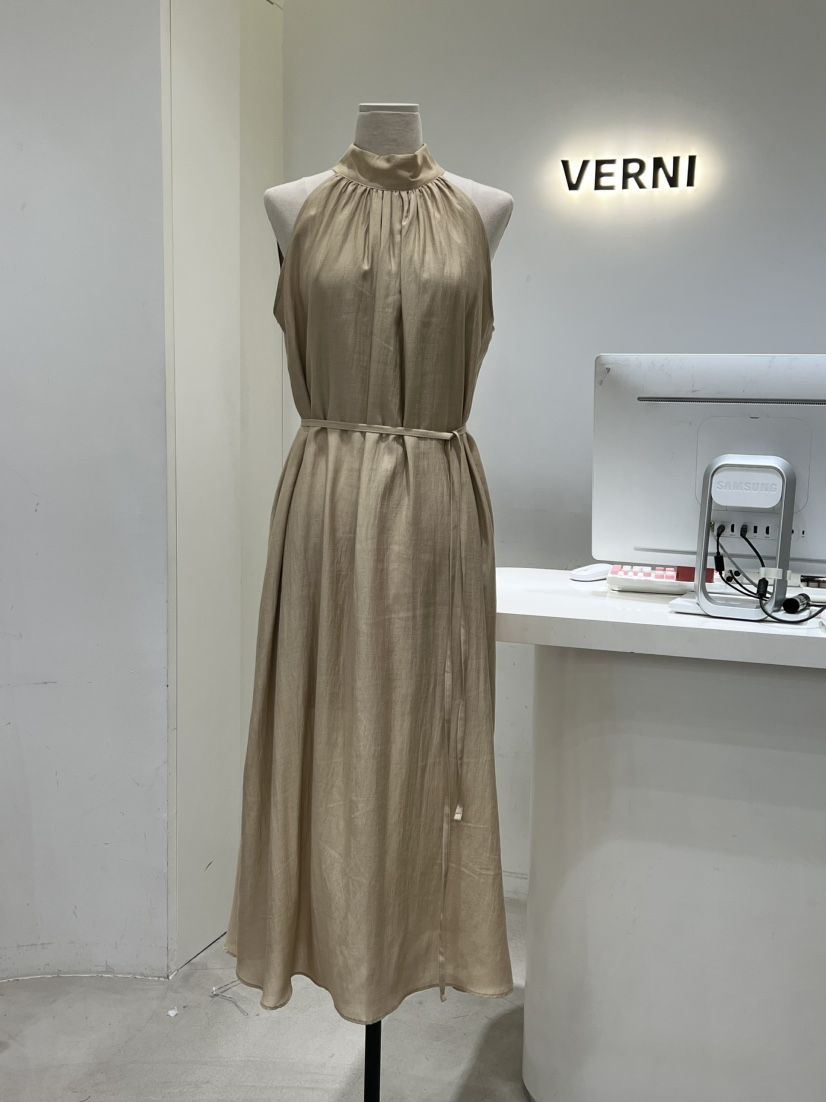 VERNI韓國直郵㊣女裝新款休閑熱賣推薦時尚人氣連衣裙含腰繩VERNI連衣裙