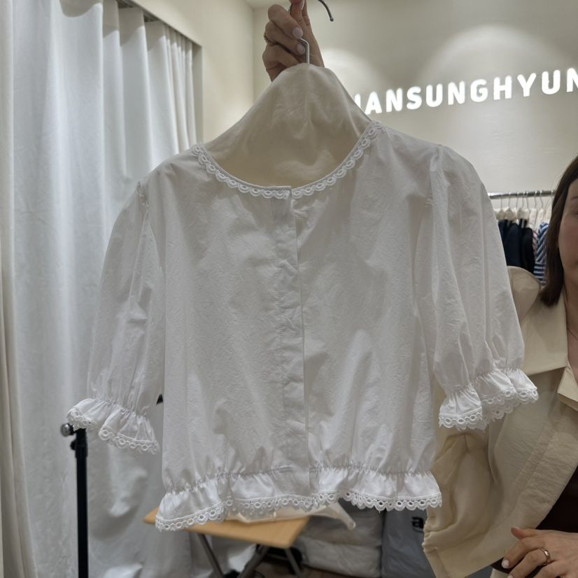 HANSUNGHYUN韓國直郵㊣東大門實拍女裝新款25春夏襯衫蕾絲衫HANSUNGHYUN襯衫/蕾絲衫