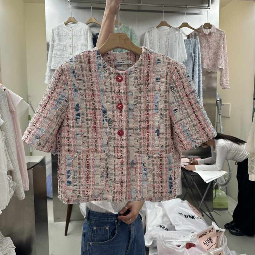 CORNER直郵韓國代購㊣女裝新品推薦休閑25春夏熱賣夾克粗花呢CORNER.302夾克