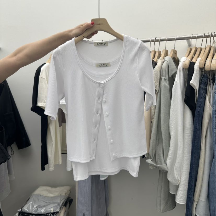 TWELVE韓國直郵㊣女裝新品熱賣時尚休閑套裝兩件套圓領開衫TWELVE套裝