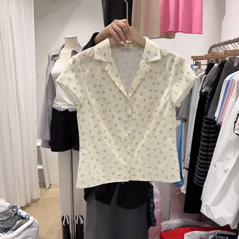 MUNSELL韓國㊣直郵東大門代購女裝新品25春夏熱賣襯衫蕾絲衫MUNSELL襯衫/蕾絲衫