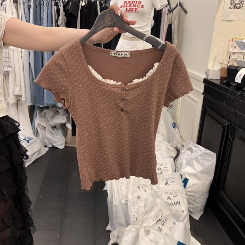 VIRKIN韓國㊣直郵東大門代購女裝新品25春夏人氣休閑時尚T恤VIRKINT恤