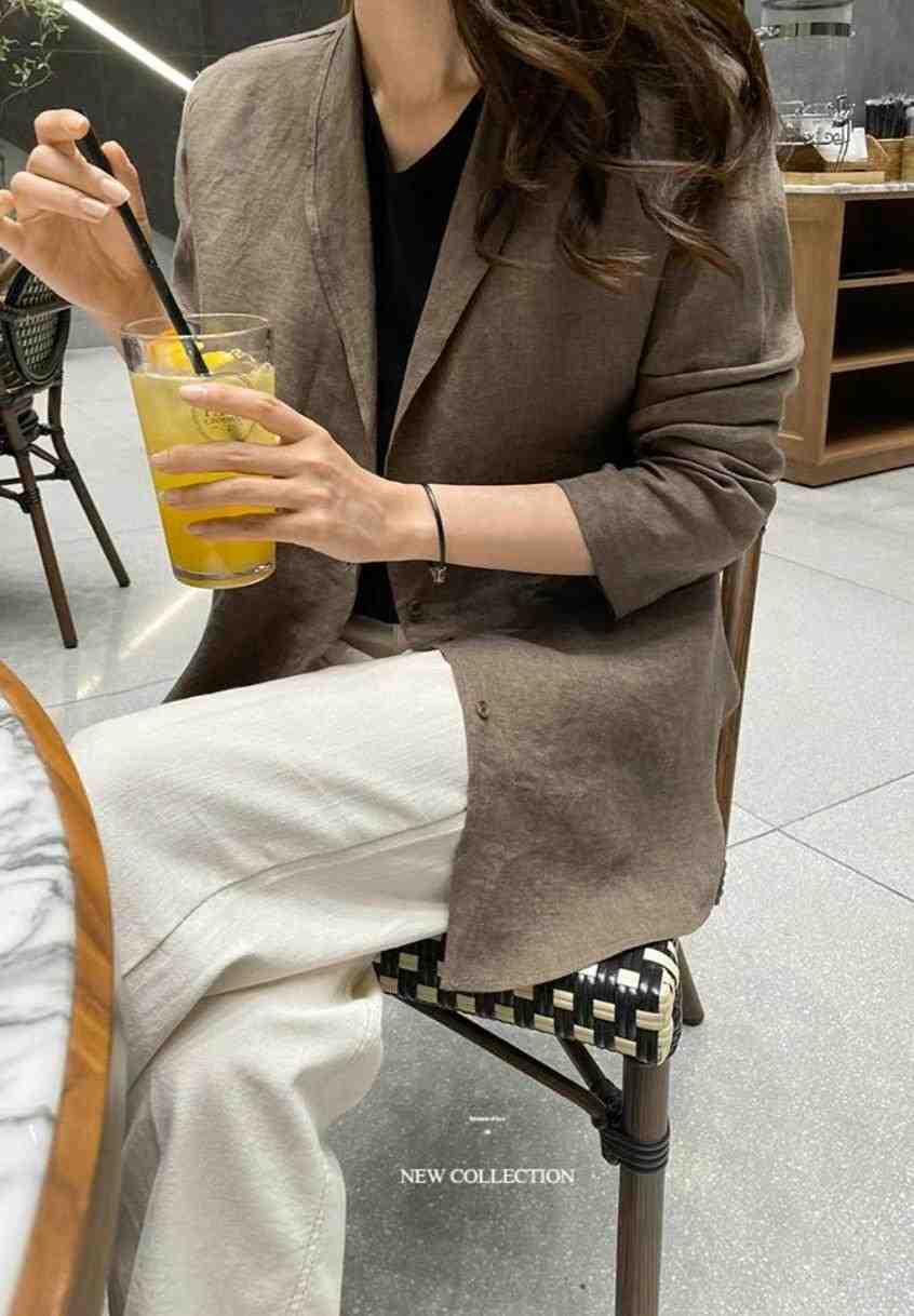 MU 뮤-T韓國直郵女士新款休閑職業熱賣推薦25春夏夾克亞麻開衫MU 뮤-T夾克