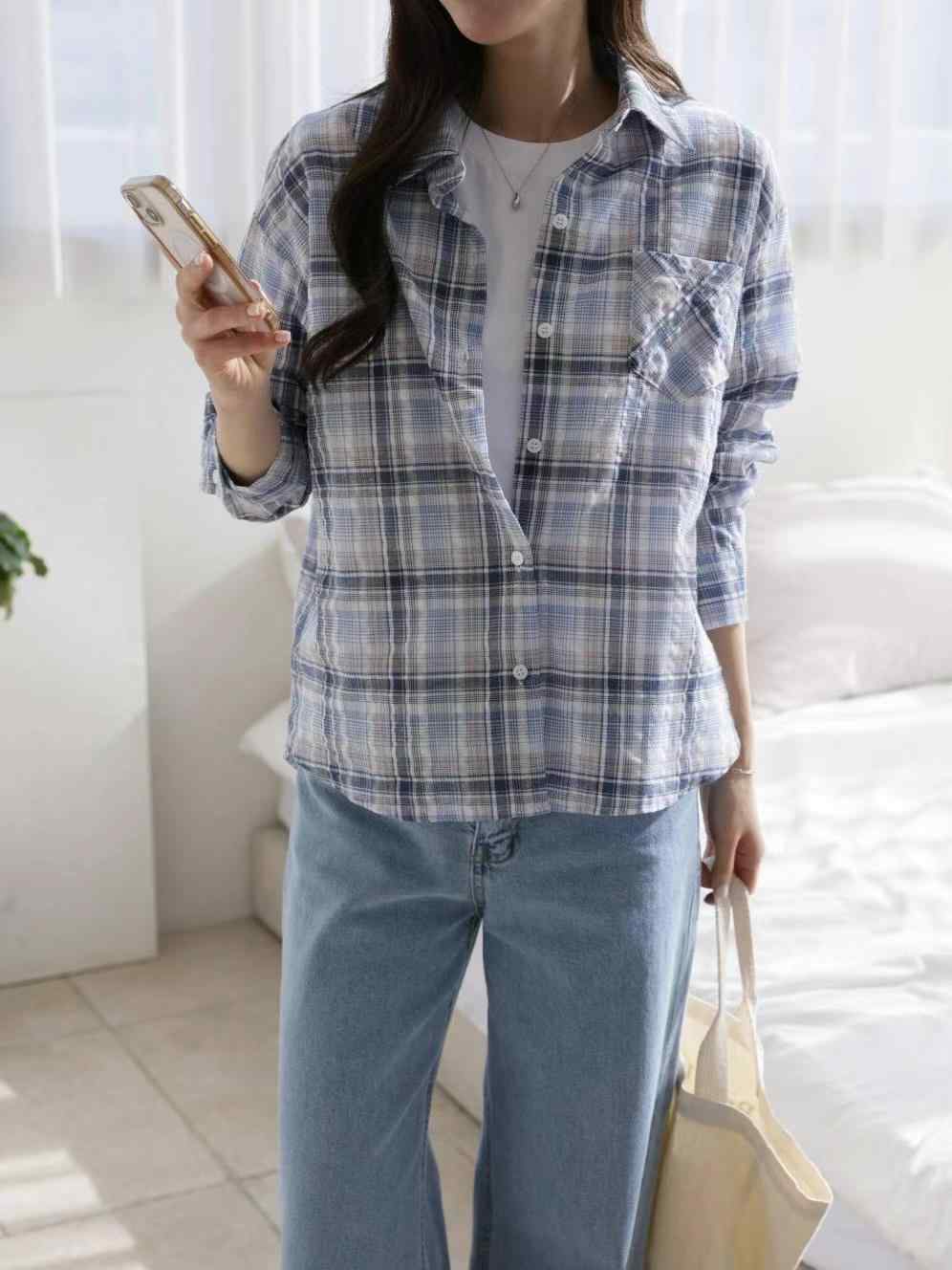 MU 뮤-T韓國直郵女士新品時尚人氣推薦25春夏休閑襯衫蕾絲衫MU 뮤-T襯衫/蕾絲衫