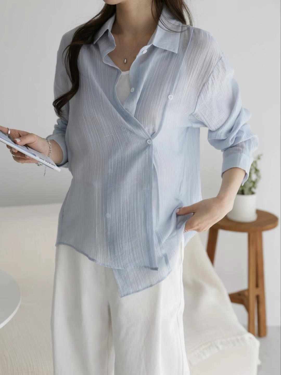 MU 뮤-T韓國代購女裝新款推薦人氣真品職業25春夏襯衫蕾絲衫MU 뮤-T襯衫/蕾絲衫