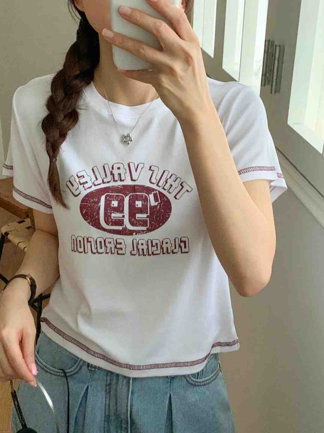 TDOUBLEJ東大門實拍女士新品真品職業推薦休閑25春夏時尚T恤TDOUBLEJT恤