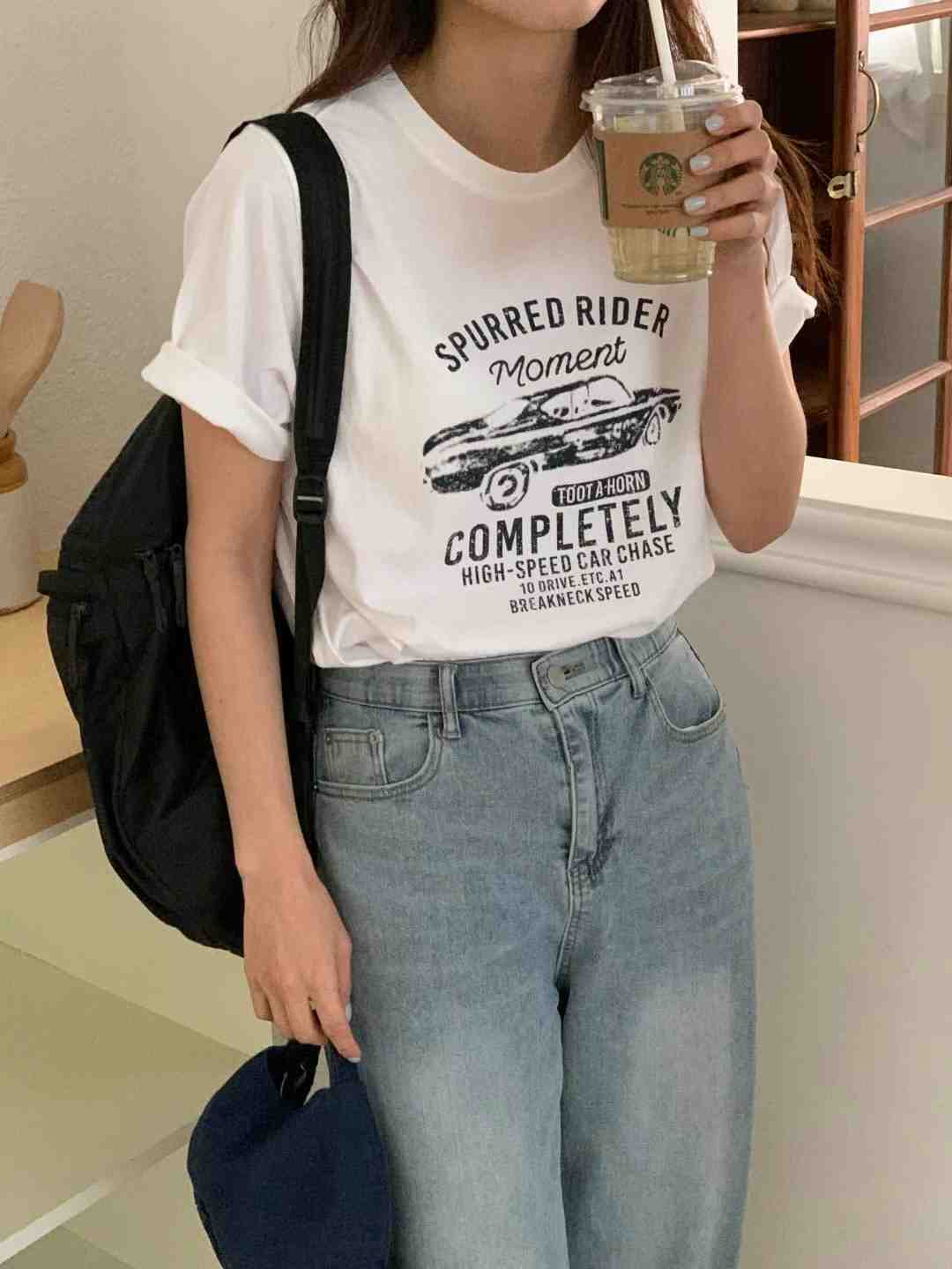 TDOUBLEJ韓國代購女士新品時尚人氣25春夏職業推薦熱賣休閑T恤TDOUBLEJT恤