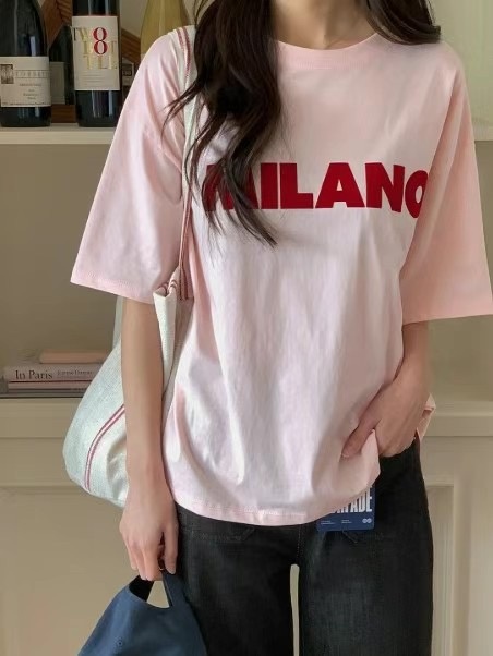 라떼韓國直郵女士新款推薦真品人氣時尚熱賣職業休閑25春夏T恤Latte_T恤