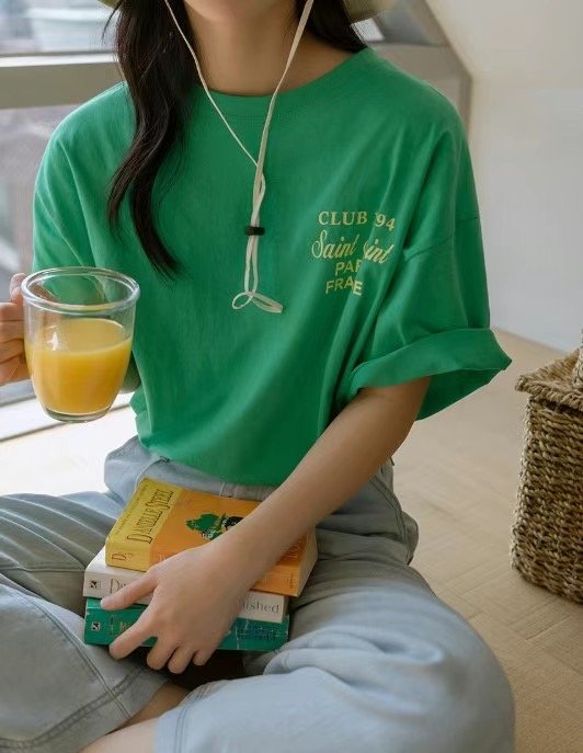 라떼韓國直郵女士新款熱賣時尚人氣推薦真品25春夏職業休閑T恤Latte_T恤