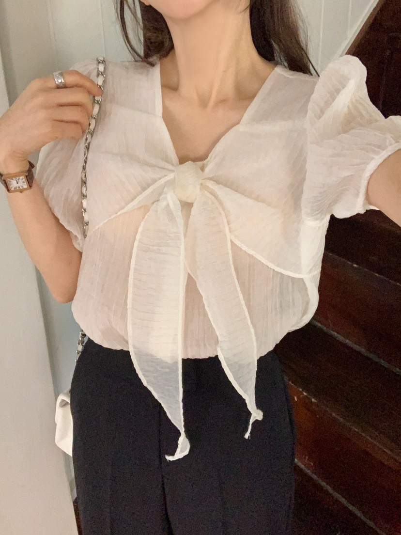 CRONG直郵韓國代購㊣女裝新品時尚休閑人氣推薦熱賣襯衫蕾絲衫CRONG襯衫/蕾絲衫