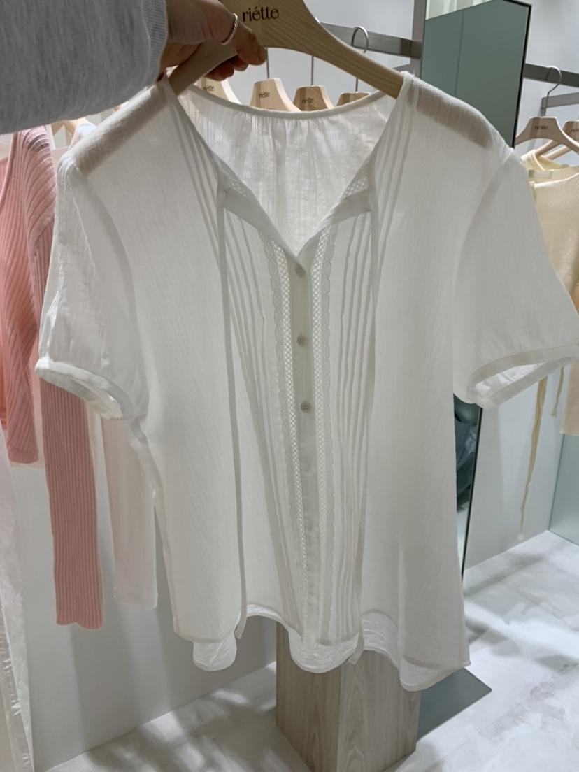 RIETTE韓國㊣直郵東大門代購女裝新款休閑推薦時尚襯衫蕾絲衫RIETTE襯衫/蕾絲衫