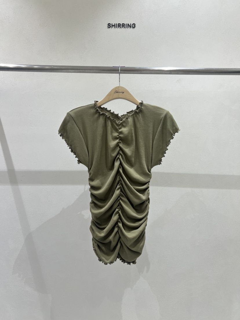 SHIRRING韓國直郵㊣東大門實拍女裝新品休閑推薦人氣25春夏T恤SHIRRINGT恤