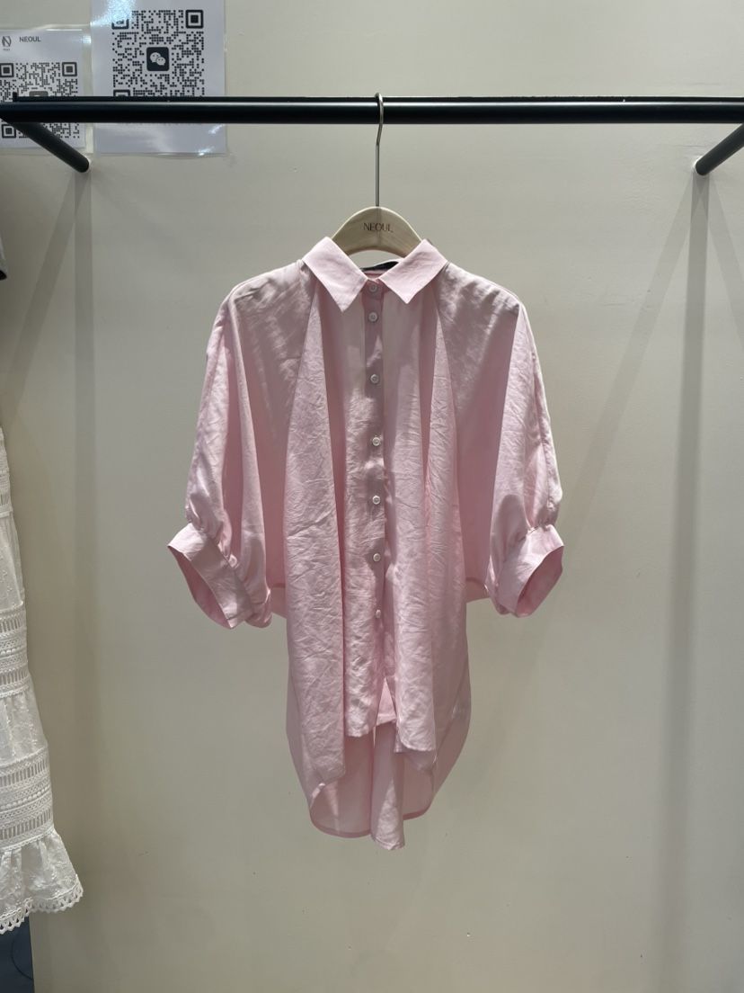 NEOUL韓國直郵㊣東大門實拍女裝新品人氣時尚25春夏襯衫蕾絲衫NEOUL/ahin雙領標簽襯衫/蕾絲衫