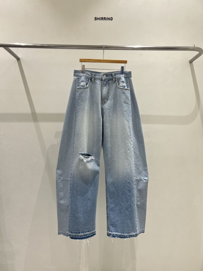 SHIRRING韓國代購女裝新款25春夏推薦真品熱賣休閑時尚牛仔褲SHIRRING牛仔褲