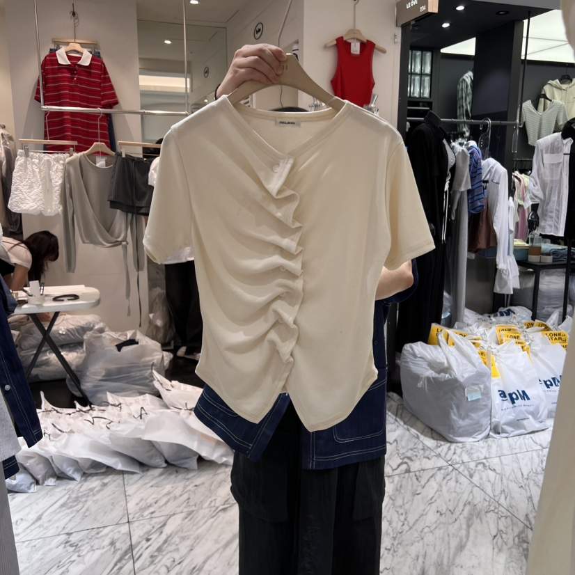 FRILL韓國直郵女裝新品職業時尚休閑人氣推薦熱賣真品25春夏T恤FRILLT恤