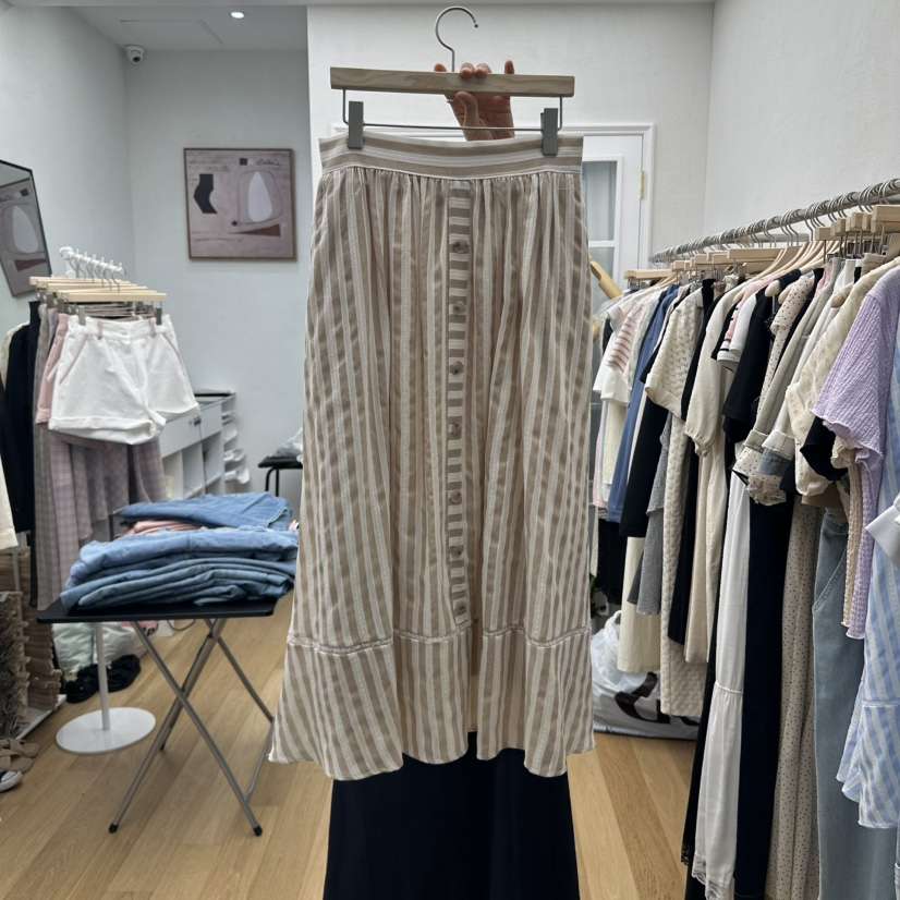 RE:FRESH-L韓國代購女裝新品真品休閑職業25春夏時尚熱賣長裙RE:FRESH長裙